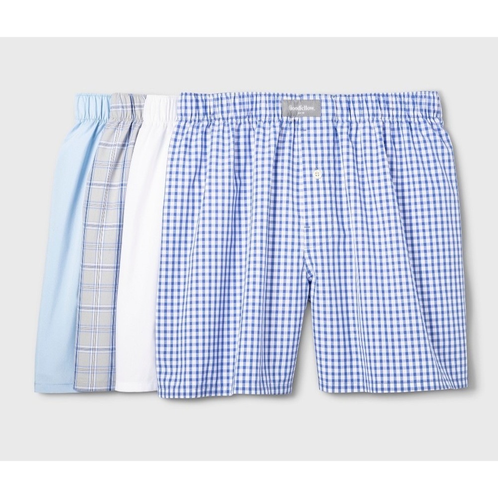 Goodfellow & Co 4 Pairs Classic Woven Tagless Boxers XXL (44/46)